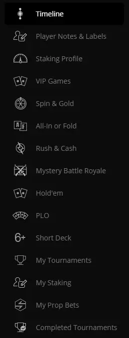 Pokercraft sections